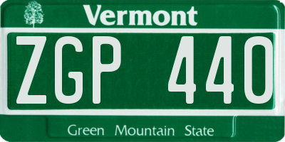 VT license plate ZGP440