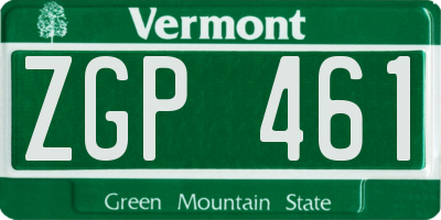 VT license plate ZGP461