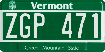 VT license plate ZGP471
