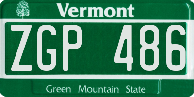 VT license plate ZGP486