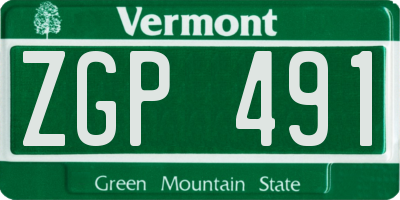VT license plate ZGP491