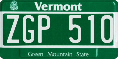 VT license plate ZGP510