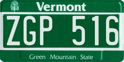 VT license plate ZGP516
