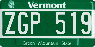 VT license plate ZGP519