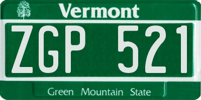 VT license plate ZGP521