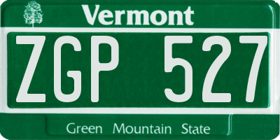 VT license plate ZGP527