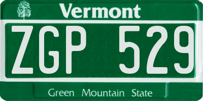 VT license plate ZGP529
