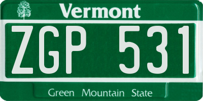 VT license plate ZGP531