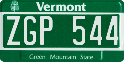 VT license plate ZGP544