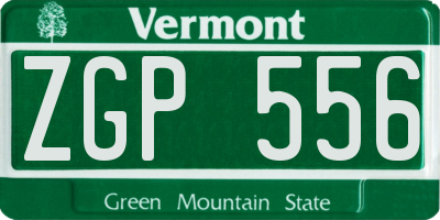 VT license plate ZGP556