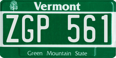 VT license plate ZGP561