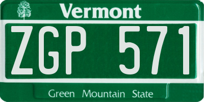 VT license plate ZGP571