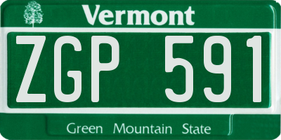 VT license plate ZGP591