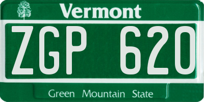 VT license plate ZGP620
