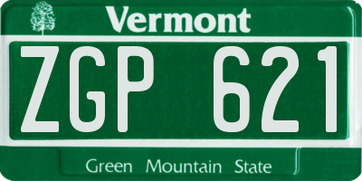 VT license plate ZGP621