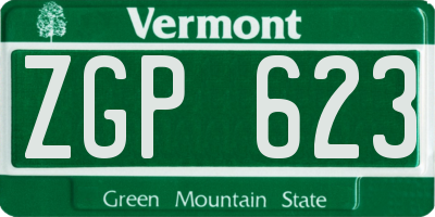 VT license plate ZGP623
