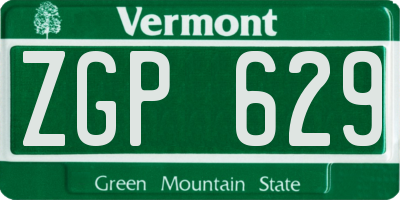 VT license plate ZGP629