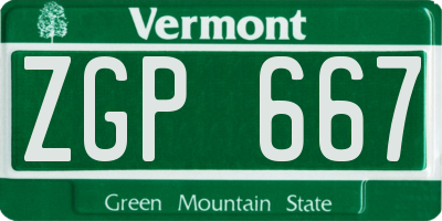 VT license plate ZGP667