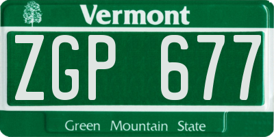 VT license plate ZGP677