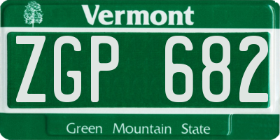 VT license plate ZGP682