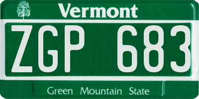 VT license plate ZGP683