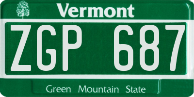 VT license plate ZGP687