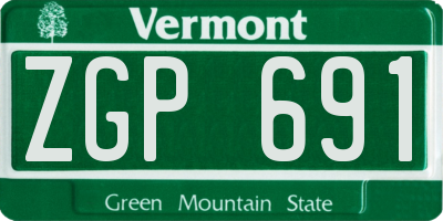 VT license plate ZGP691