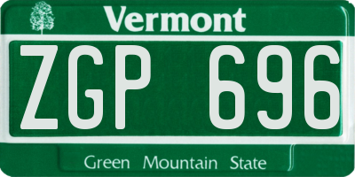 VT license plate ZGP696