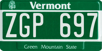 VT license plate ZGP697