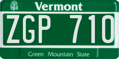 VT license plate ZGP710