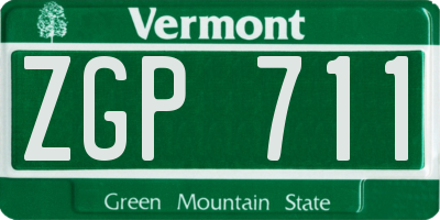 VT license plate ZGP711