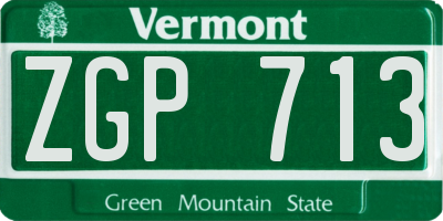 VT license plate ZGP713