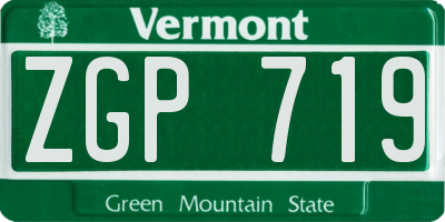 VT license plate ZGP719