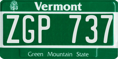 VT license plate ZGP737