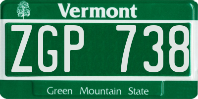 VT license plate ZGP738