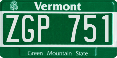 VT license plate ZGP751