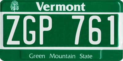 VT license plate ZGP761