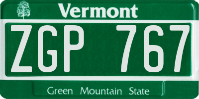 VT license plate ZGP767