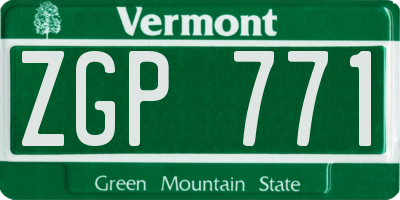 VT license plate ZGP771