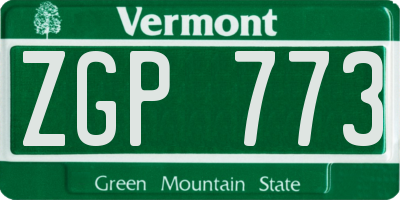 VT license plate ZGP773