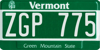 VT license plate ZGP775