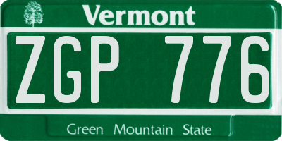 VT license plate ZGP776