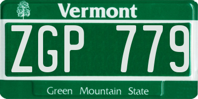 VT license plate ZGP779