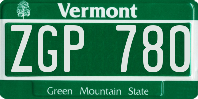 VT license plate ZGP780