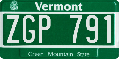VT license plate ZGP791