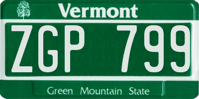 VT license plate ZGP799