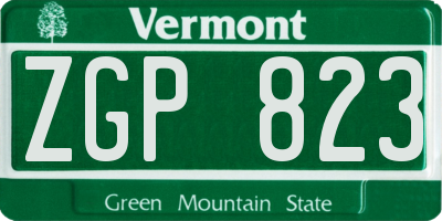 VT license plate ZGP823