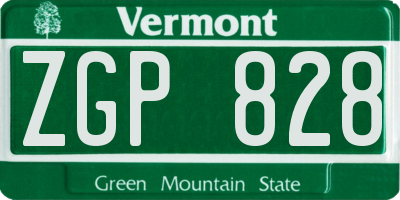 VT license plate ZGP828