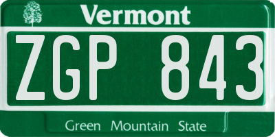 VT license plate ZGP843