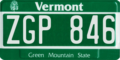 VT license plate ZGP846